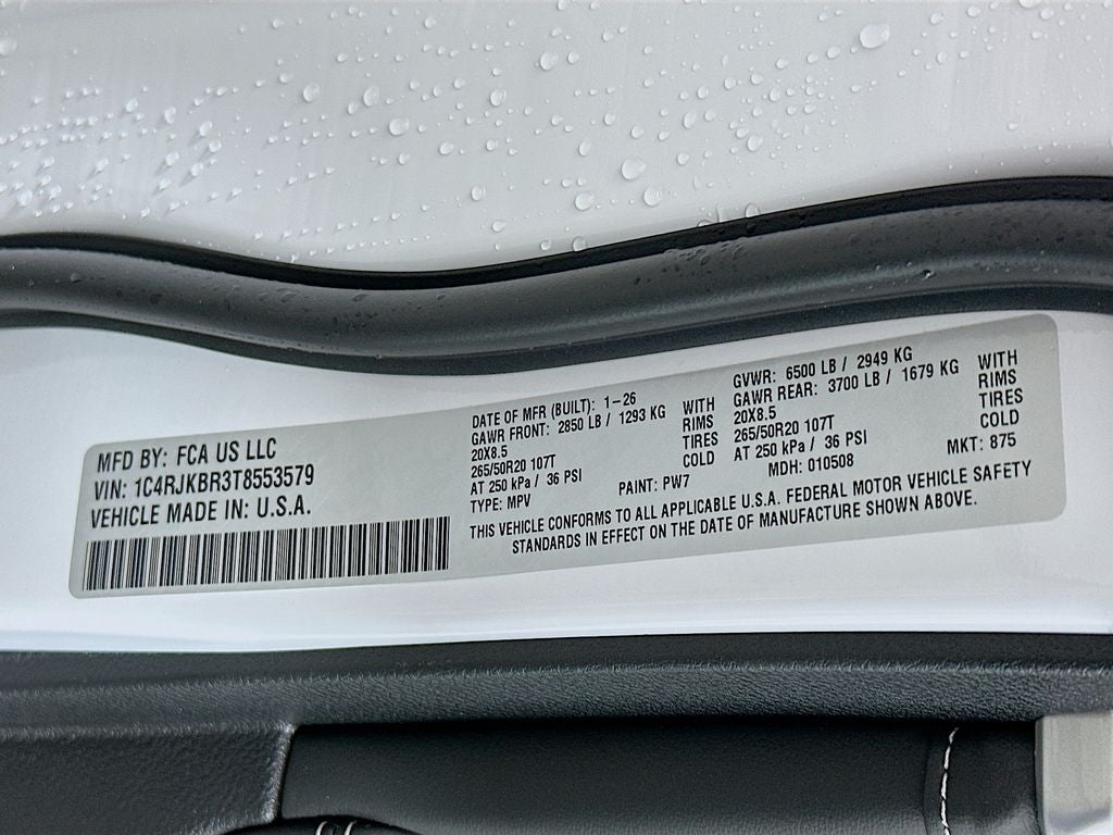 2026 Jeep Grand Cherokee GRAND CHEROKEE L LIMITED RESERVE 4X4