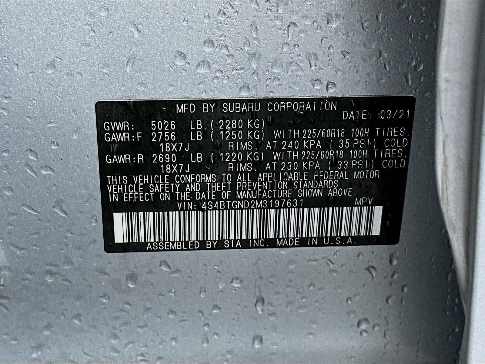 2021 Subaru Outback Limited XT