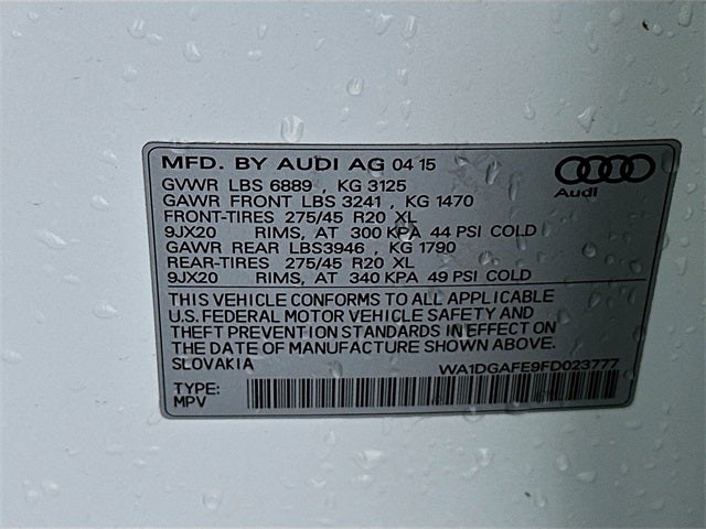 2015 Audi Q7 3.0T S line Prestige quattro