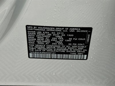 2022 Volkswagen Atlas 3.6L V6 SE w/Technology