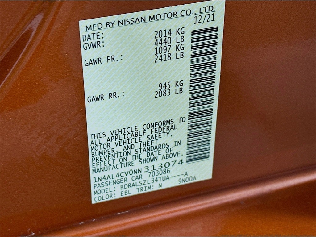 2022 Nissan Altima 2.0 SR