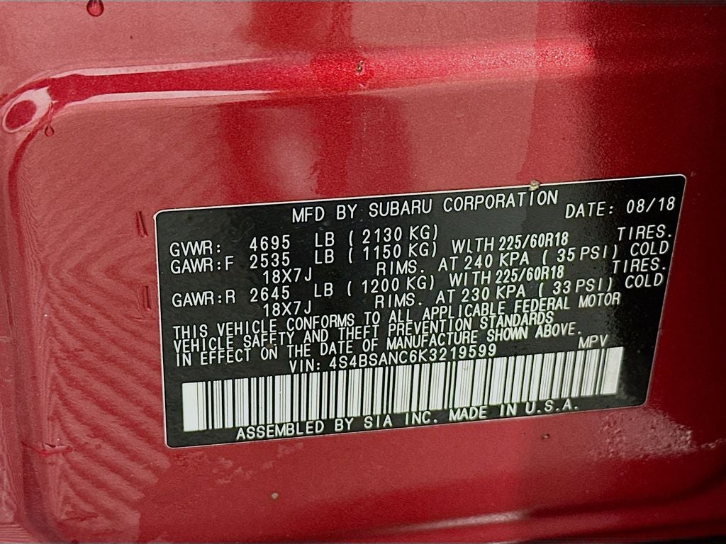 2019 Subaru Outback 2.5i Limited