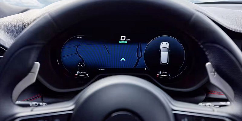 A closeup of the aggressive front profile of the new Dodge Hornet