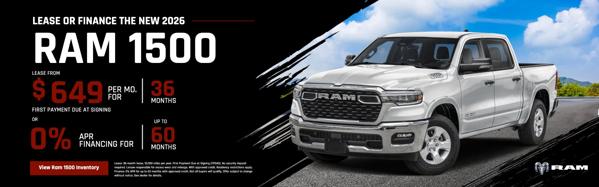 Lease or Finance the New 2026 Ram 1500